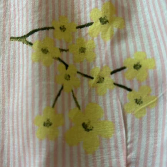 TOMMY HILFIGER button down cotton shirt. Pink & white stripes & florals, Coastal - Picture 11 of 11